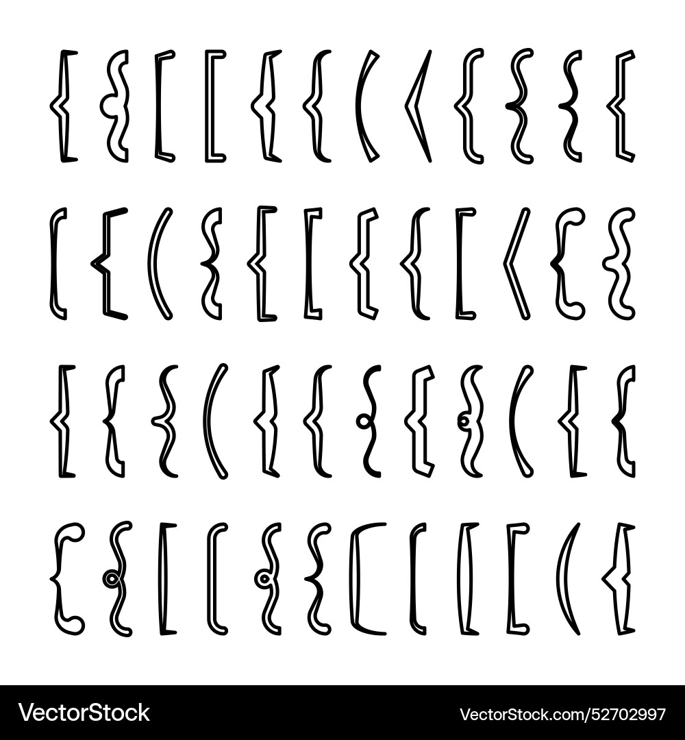 Text brackets collection black quotation box Text brackets collection black quotation box vector image