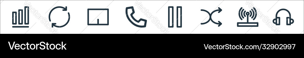 User interface line icons linear set quality User interface line icons linear set quality vector image