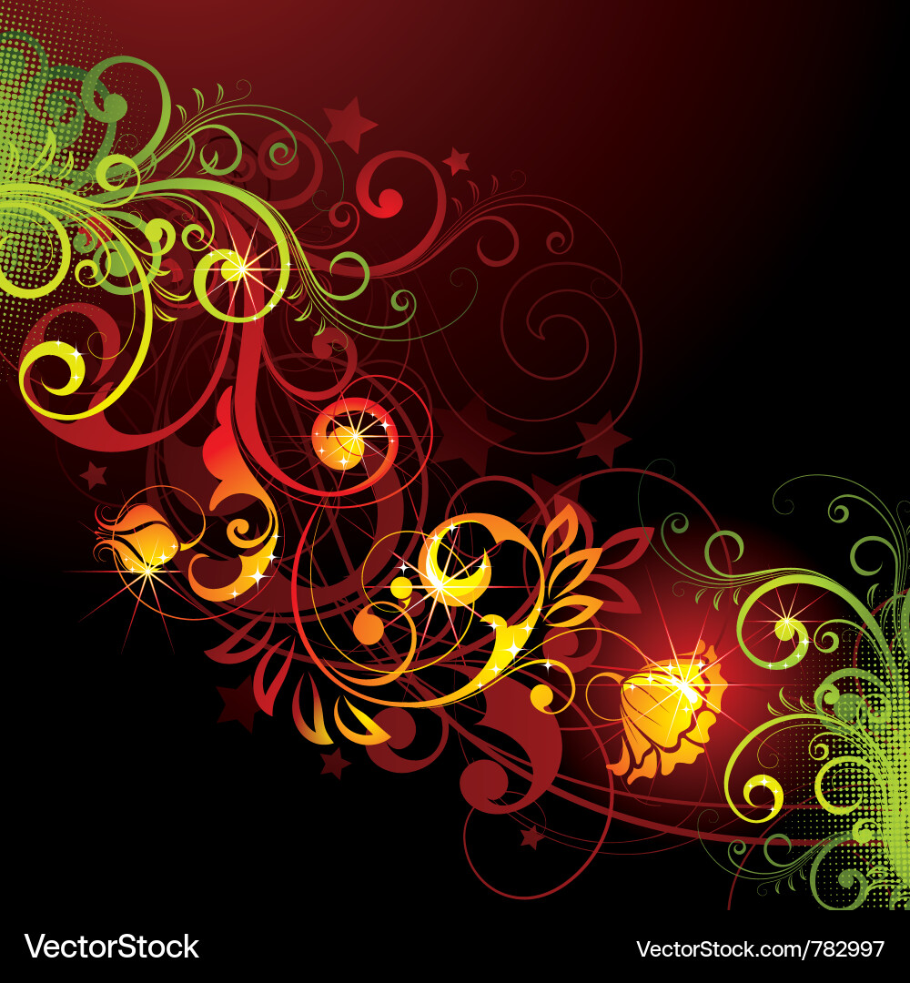 Vibrant Floral Pattern Vector Image