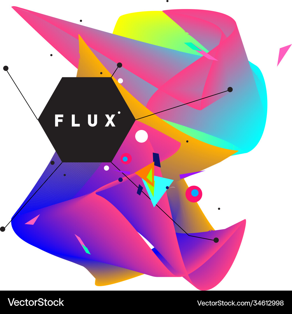 3d colorful wave background dynamic flux effect vector image