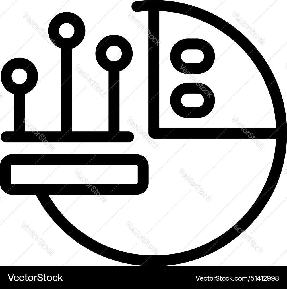 Abstract technology icon with circuit and pie Vector Image