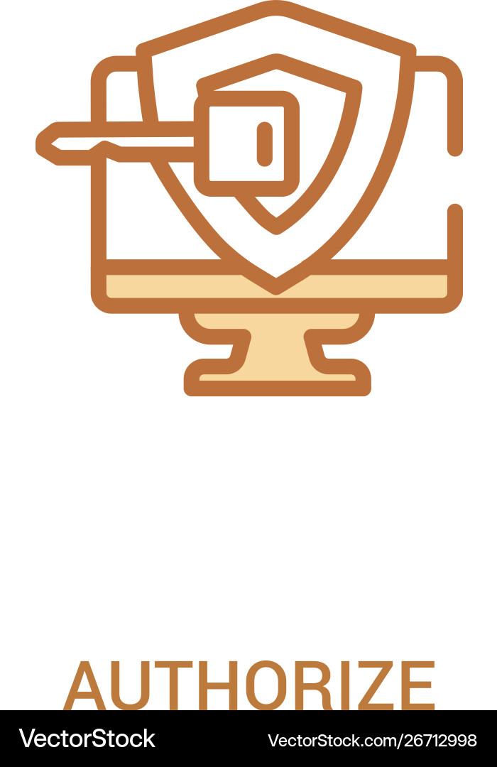 Authorize concept 2 colored icon simple line Authorize concept 2 colored icon simple line Vector Image