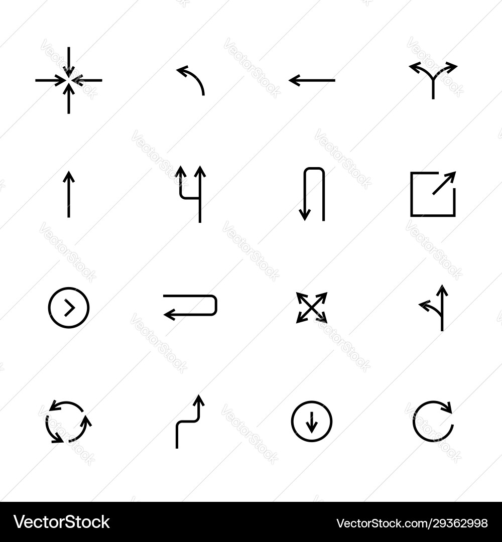 Black Arrow Pointer Icon Set vector image