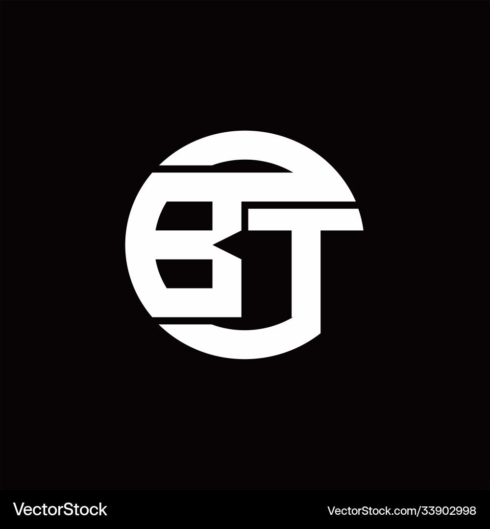 BT Monogram Logo - Rounded Swipe vector image