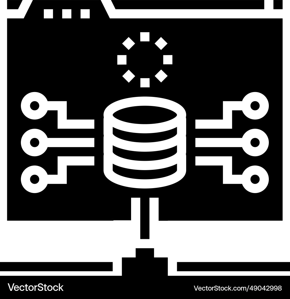 Database connectivity glyph icon Database connectivity glyph icon vector image