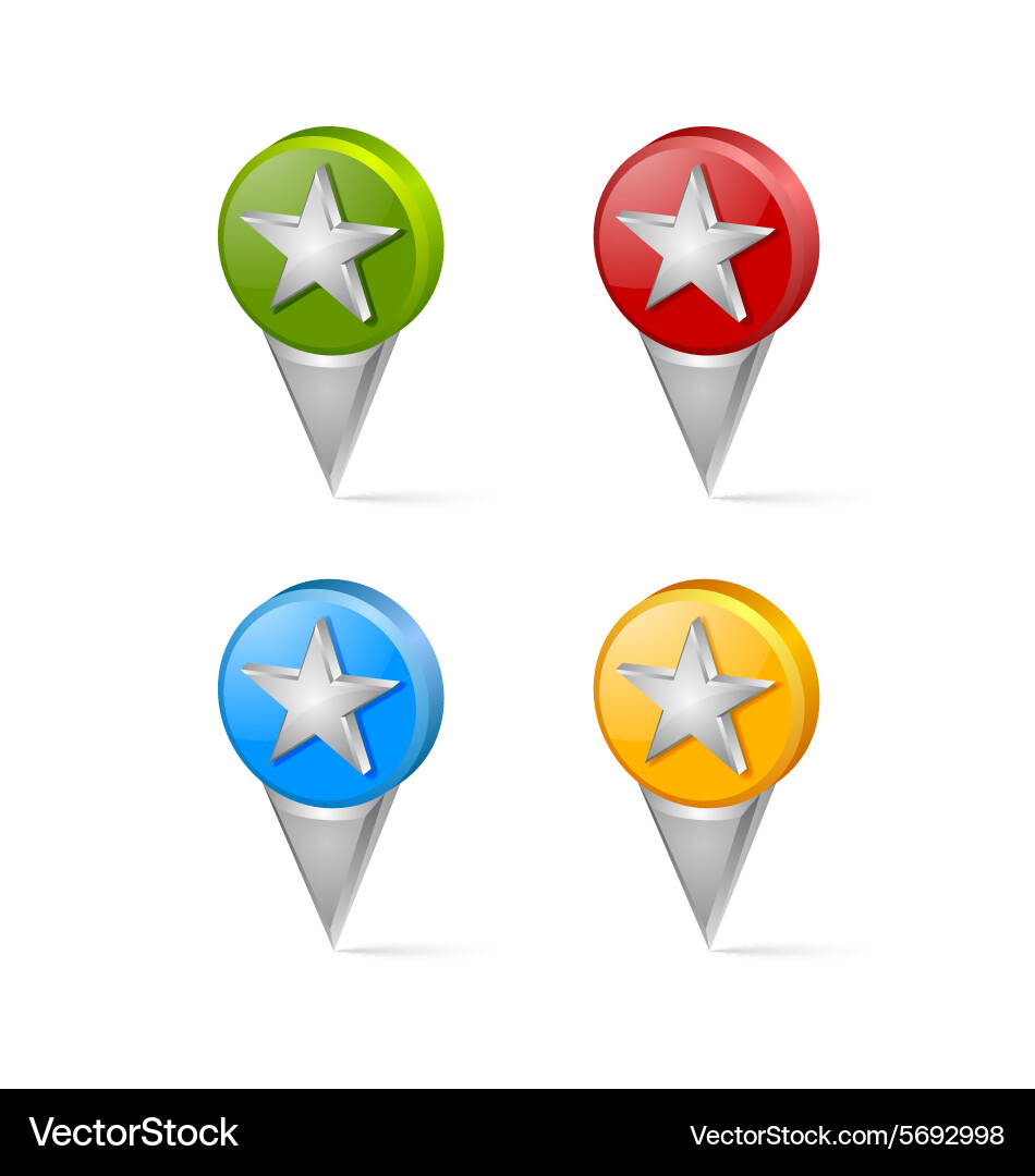 Favourite map mark pointers vector image