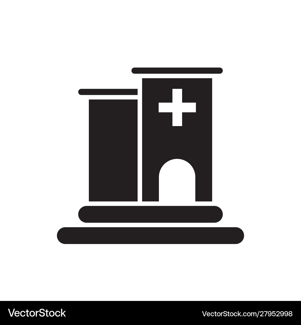 Flat line hospital building icon logo element Flat line hospital building icon logo element vector image