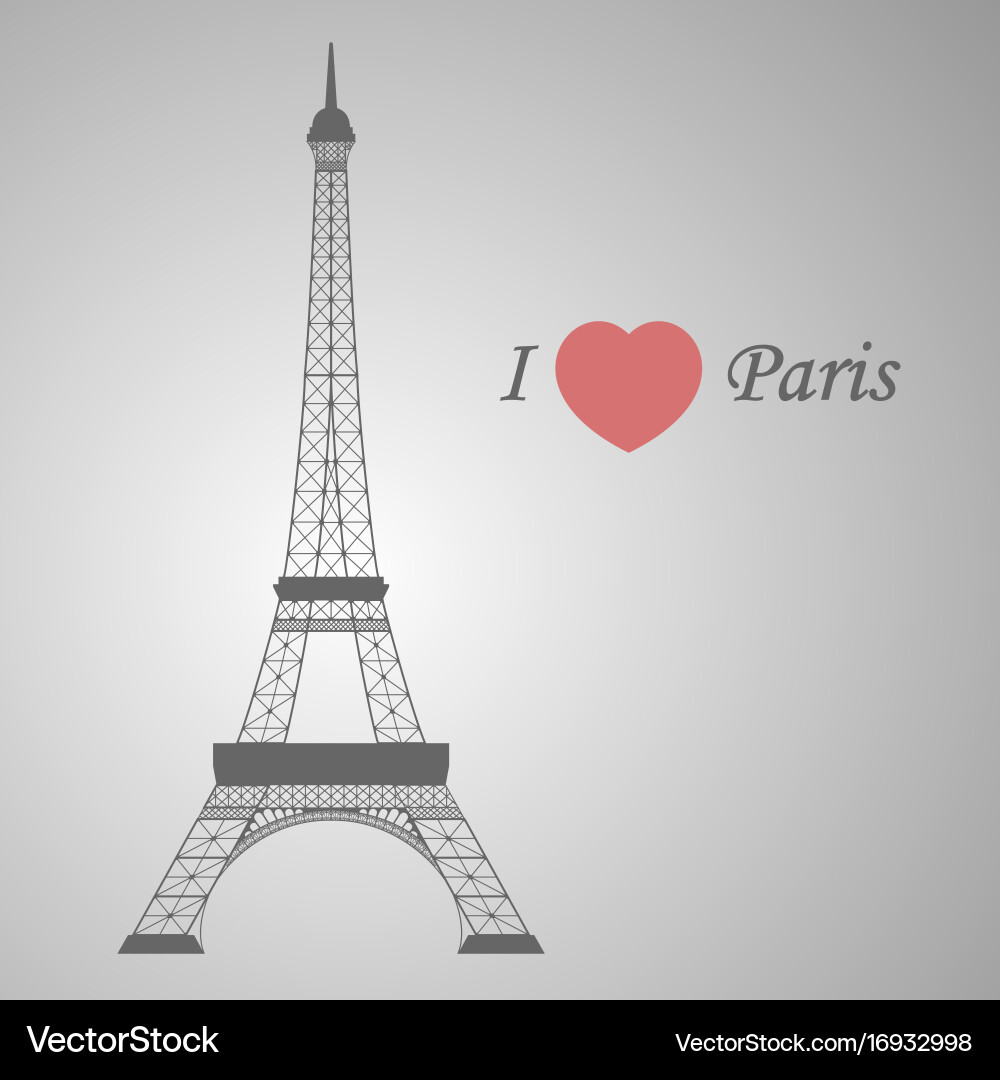 Grey eiffel tower vector image