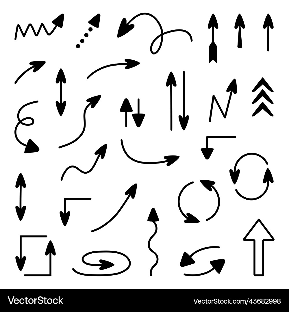 Large set of arrows pointing in different Large set of arrows pointing in different vector image
