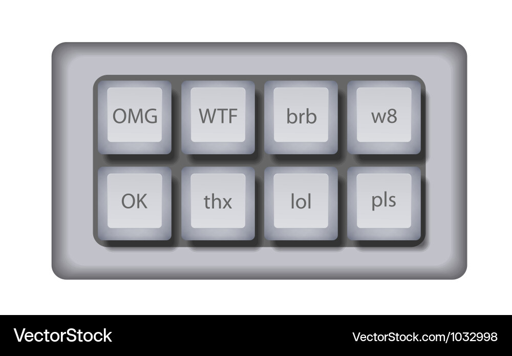 Modern Button Set - Abbreviation Keys vector image