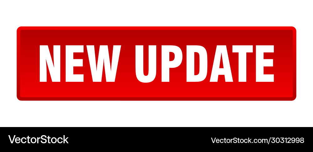 New update button square red push vector image