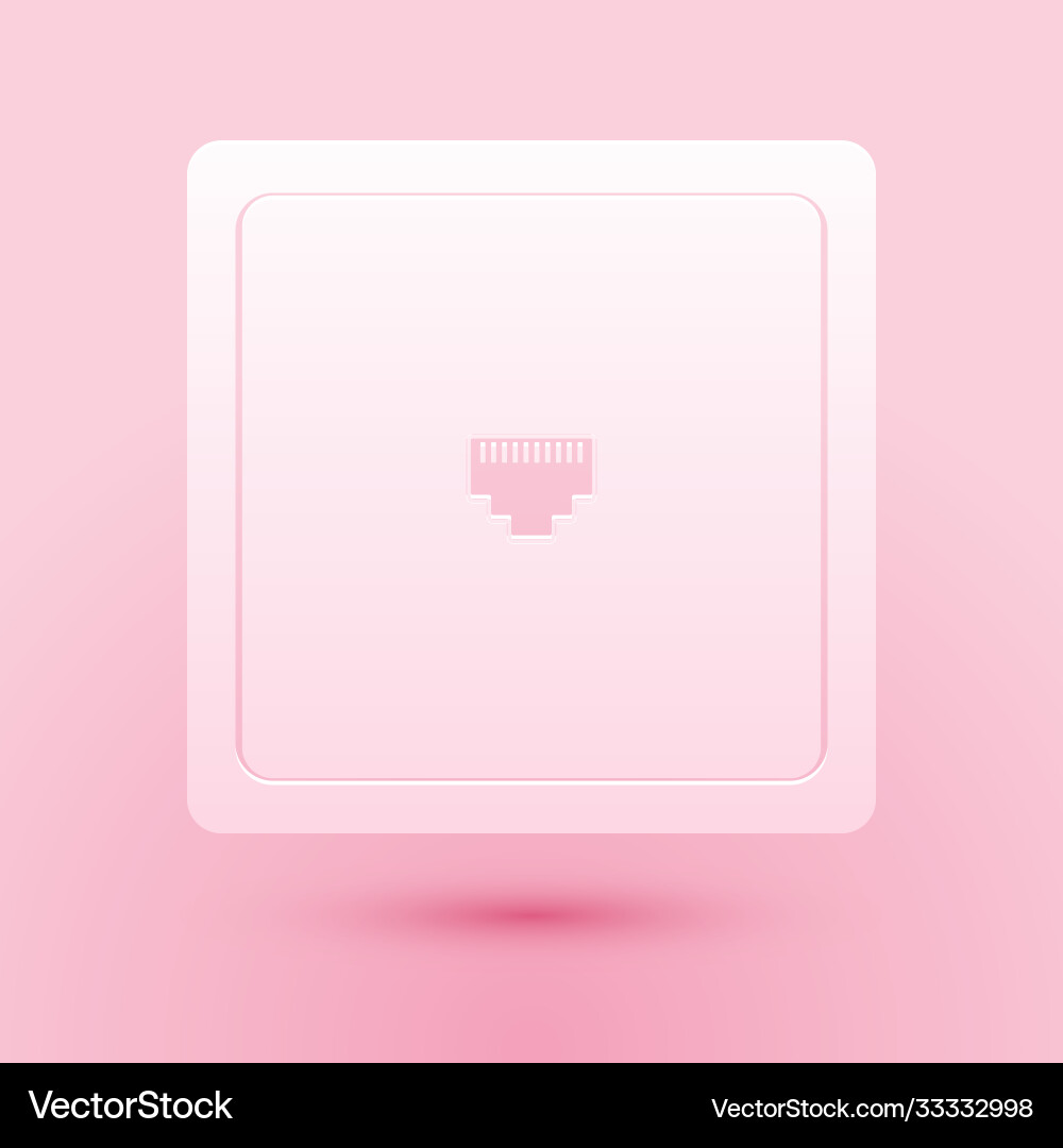 Paper cut ethernet socket sign network port Paper cut ethernet socket sign network port vector image