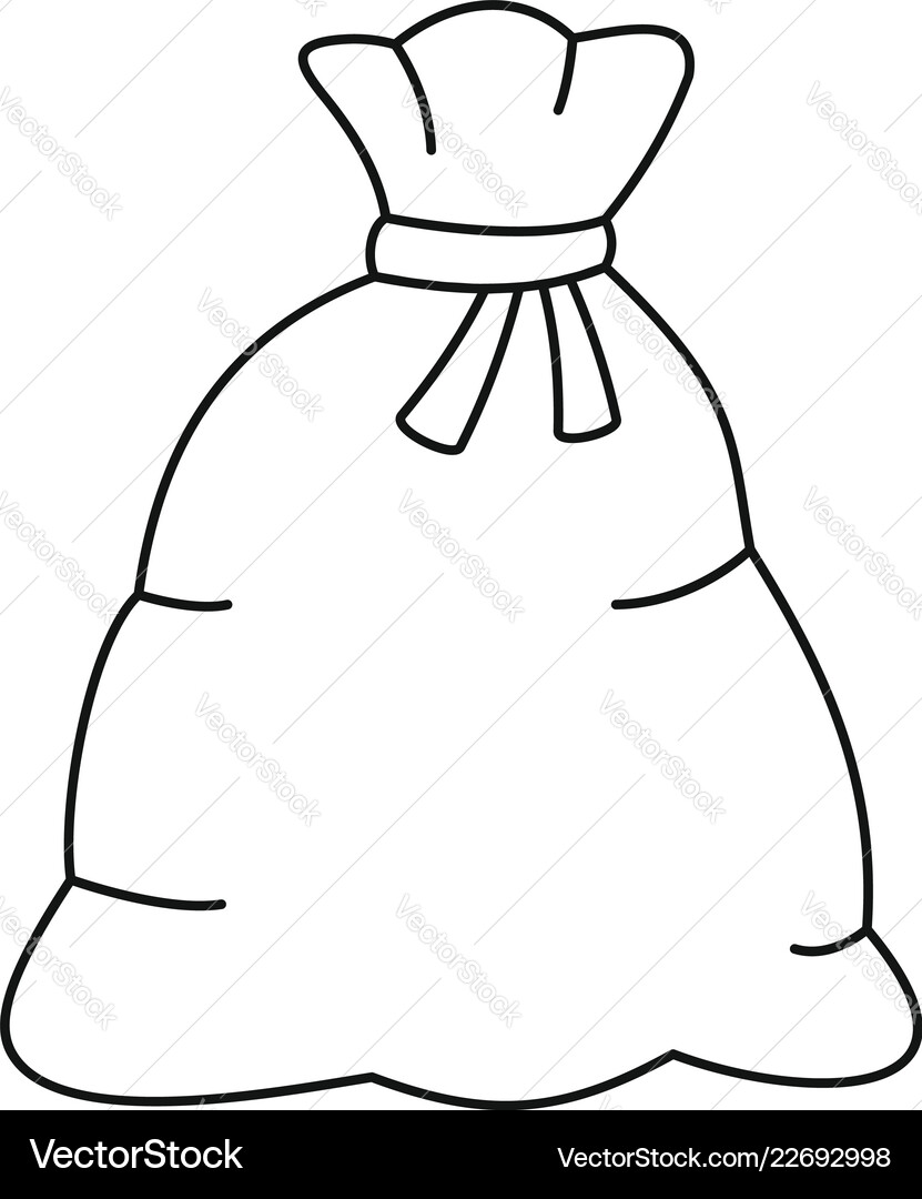 Santa's Sack Outline Icon Vector Image