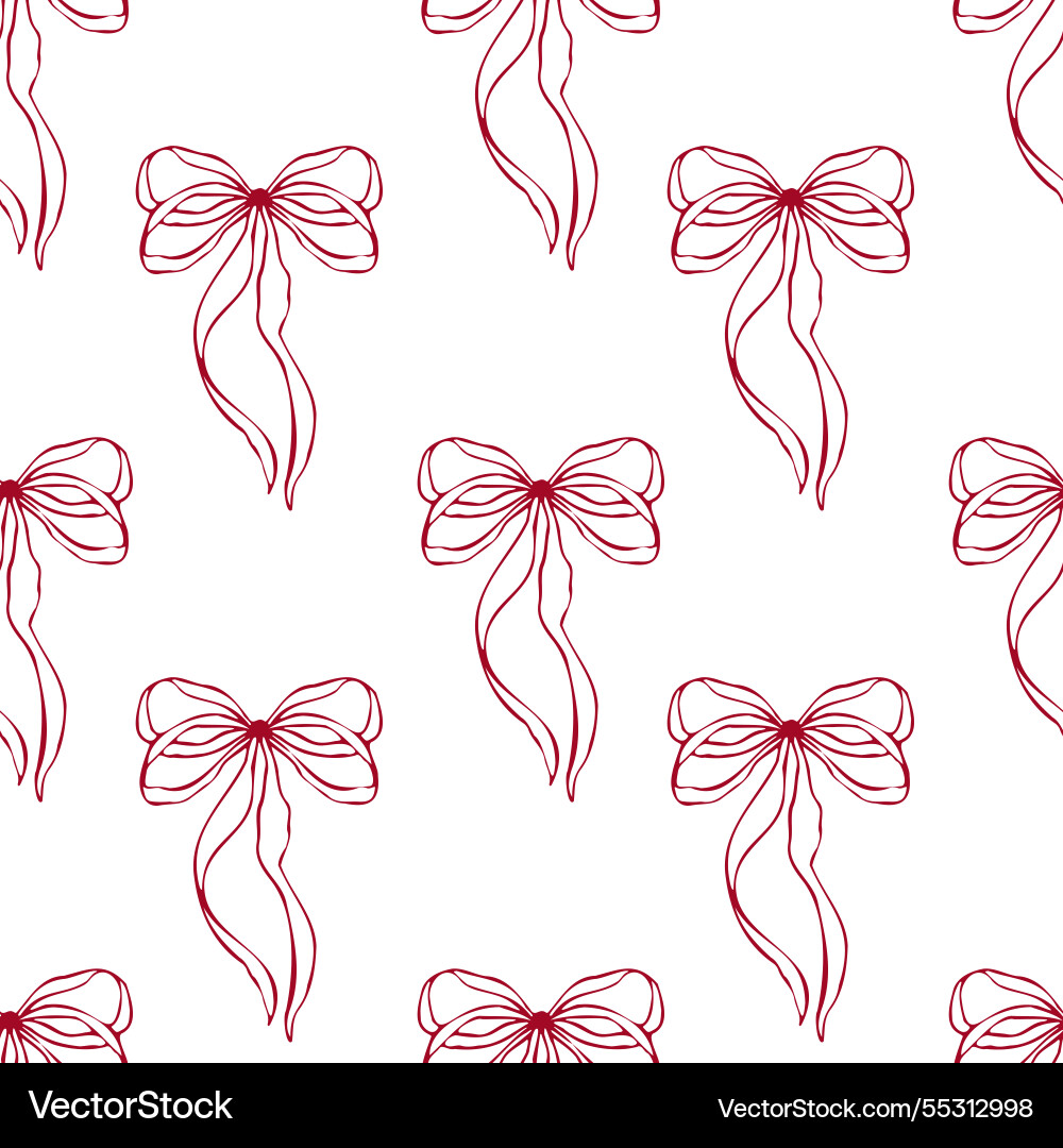 Seamless pattern with bows minimalist red Seamless pattern with bows minimalist red Vector Image