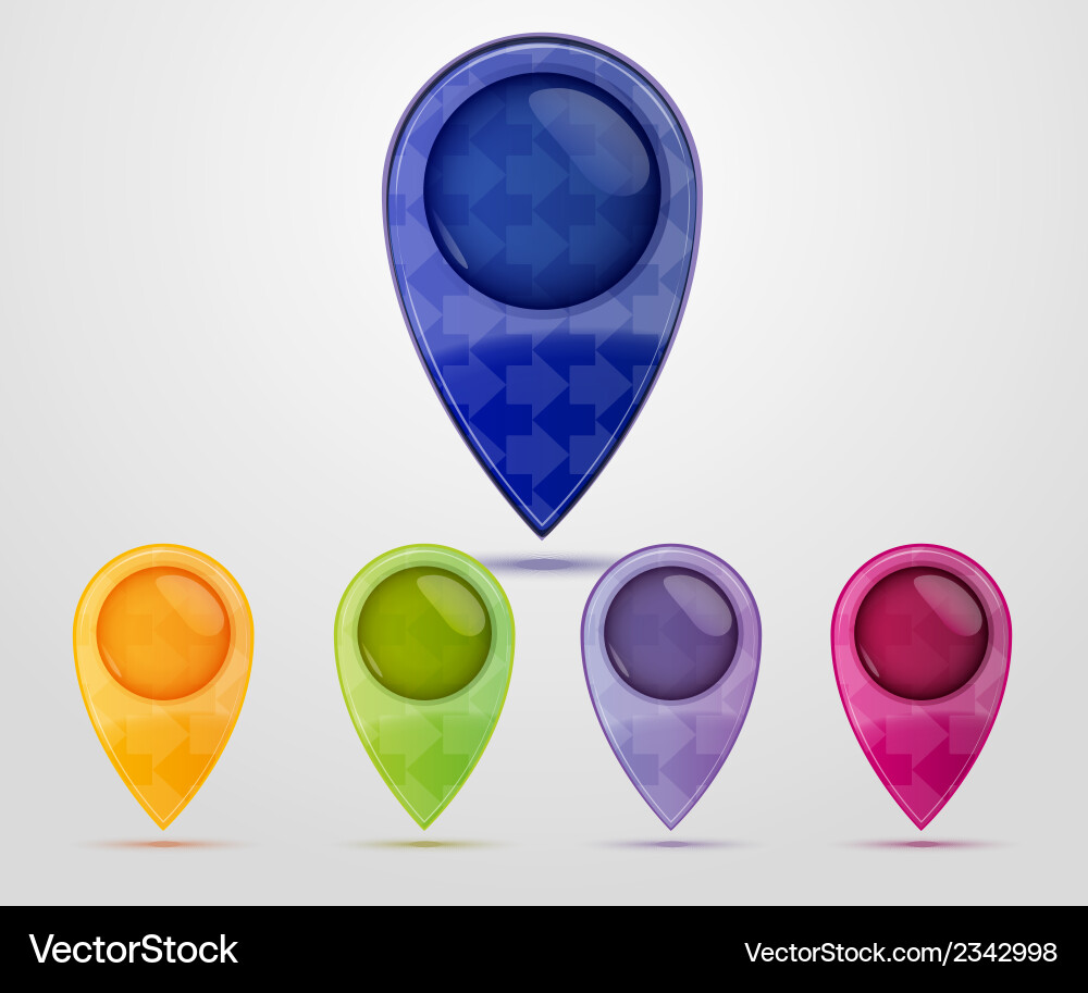 Set of colorful map markers Vector Image