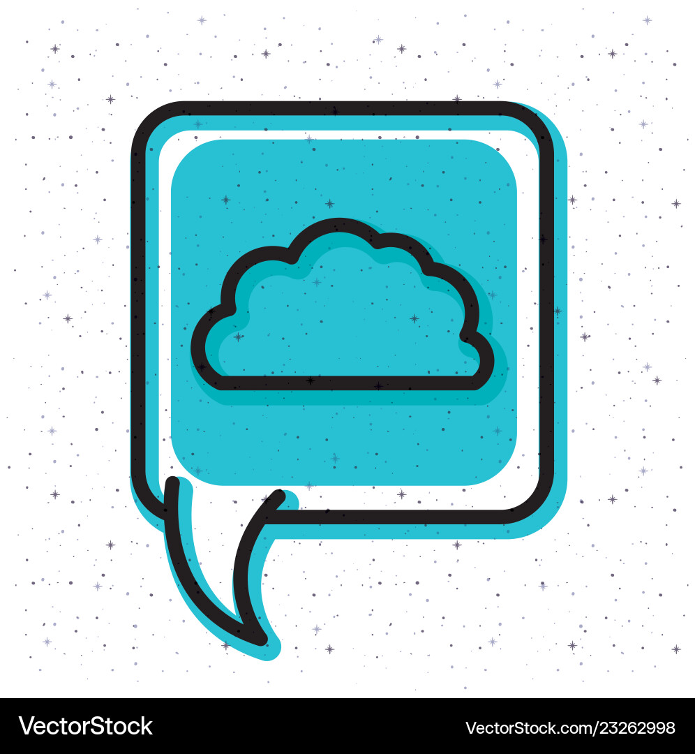 Speech bubble with cloud computing trend icon Speech bubble with cloud computing trend icon Vector Image