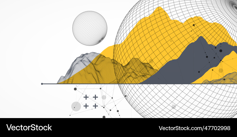 Sphere theme with connected lines in technology Sphere theme with connected lines in technology vector image