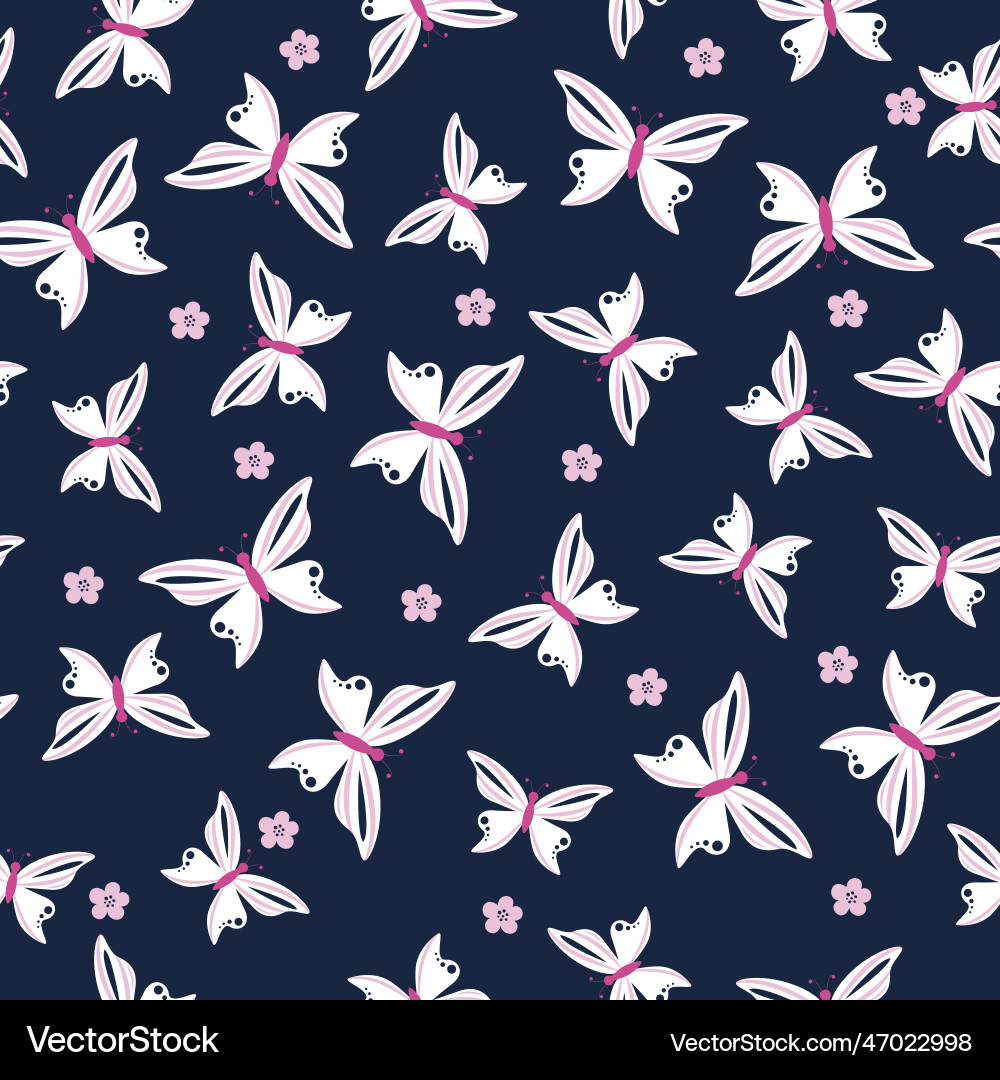 Spring seamless pattern with butterflies Spring seamless pattern with butterflies vector image
