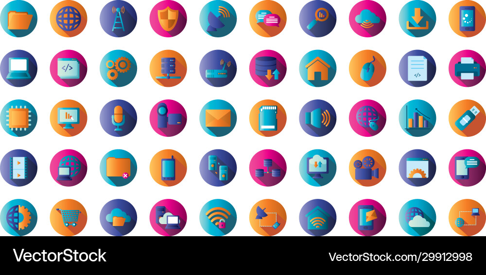 Technology and internet block gradient style icon Technology and internet block gradient style icon vector image