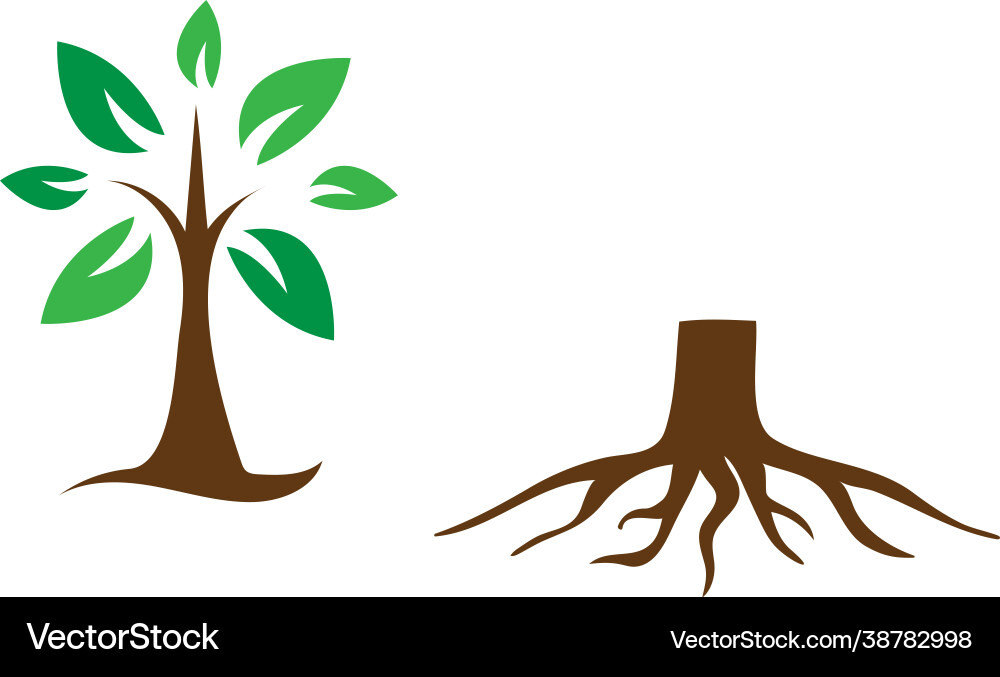 Tree stump icon design set bundle template Vector Image