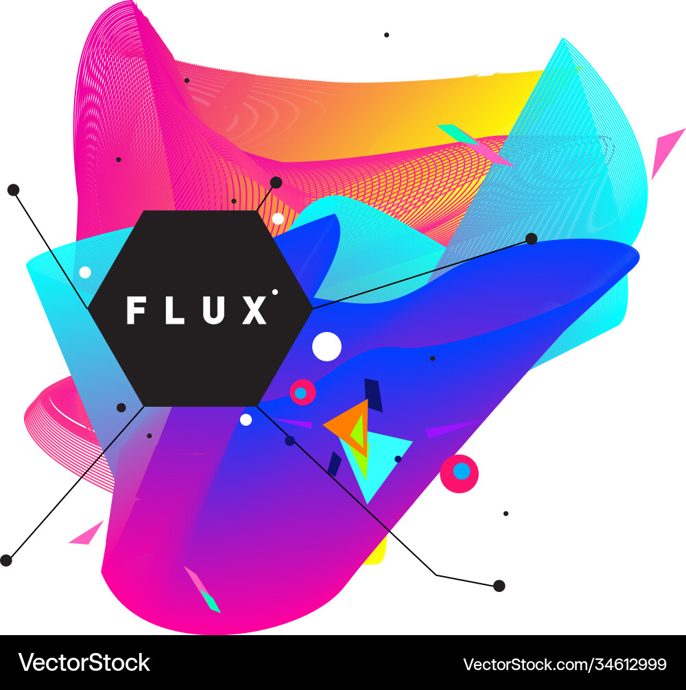 3d colorful wave background dynamic flux effect vector image