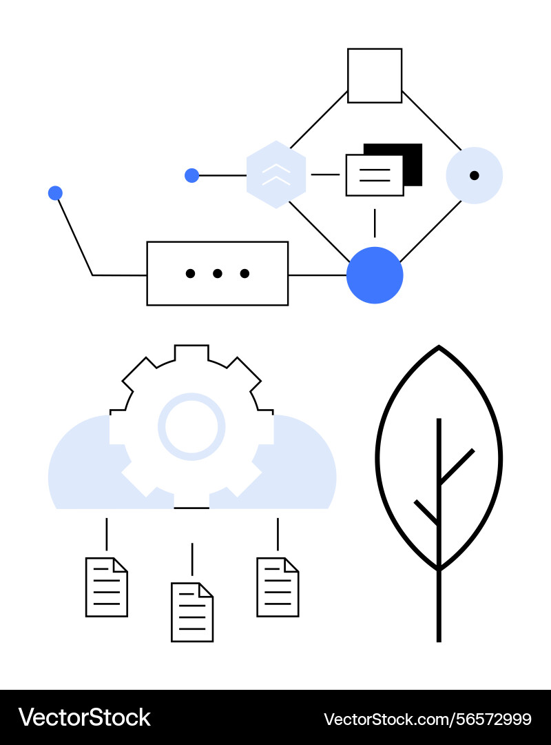 Abstract workflow integration with cloud gear Abstract workflow integration with cloud gear vector image