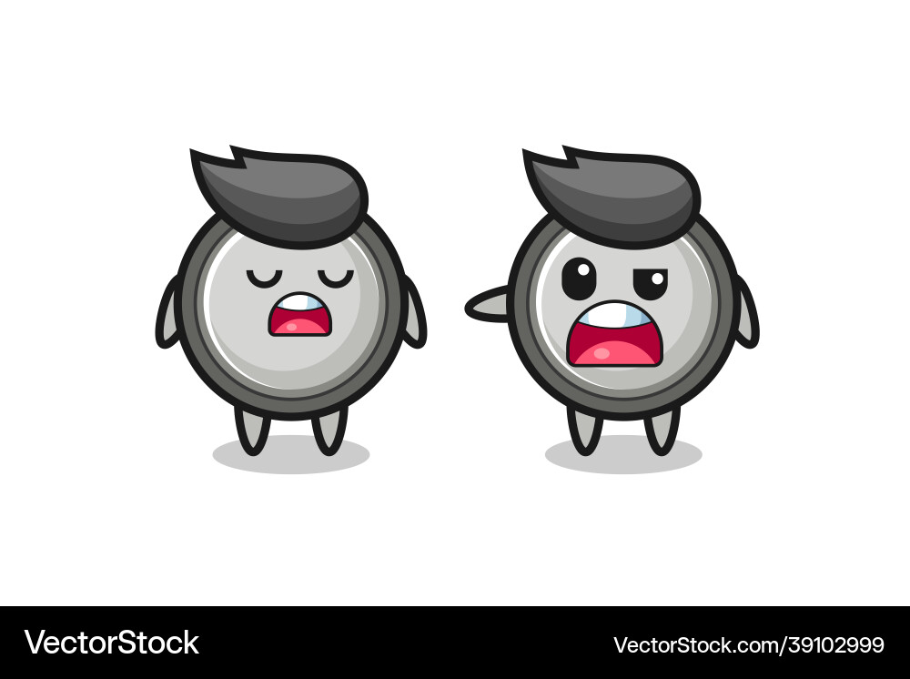 Argue between two cute button cell characters Argue between two cute button cell characters Vector Image