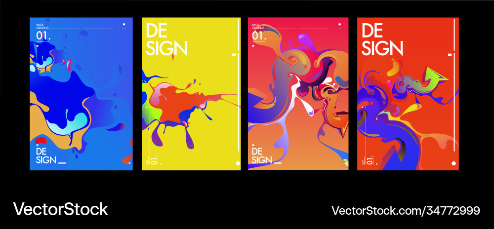Colorful abstract fluid gradient pattern vector image