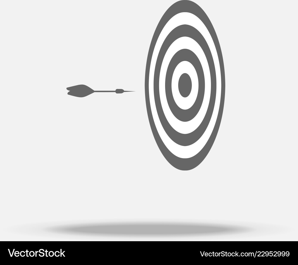 Dart board and arrow in the middle flat design Dart board and arrow in the middle flat design vector image