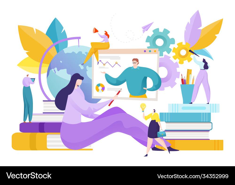 Education in computer people Vector Image