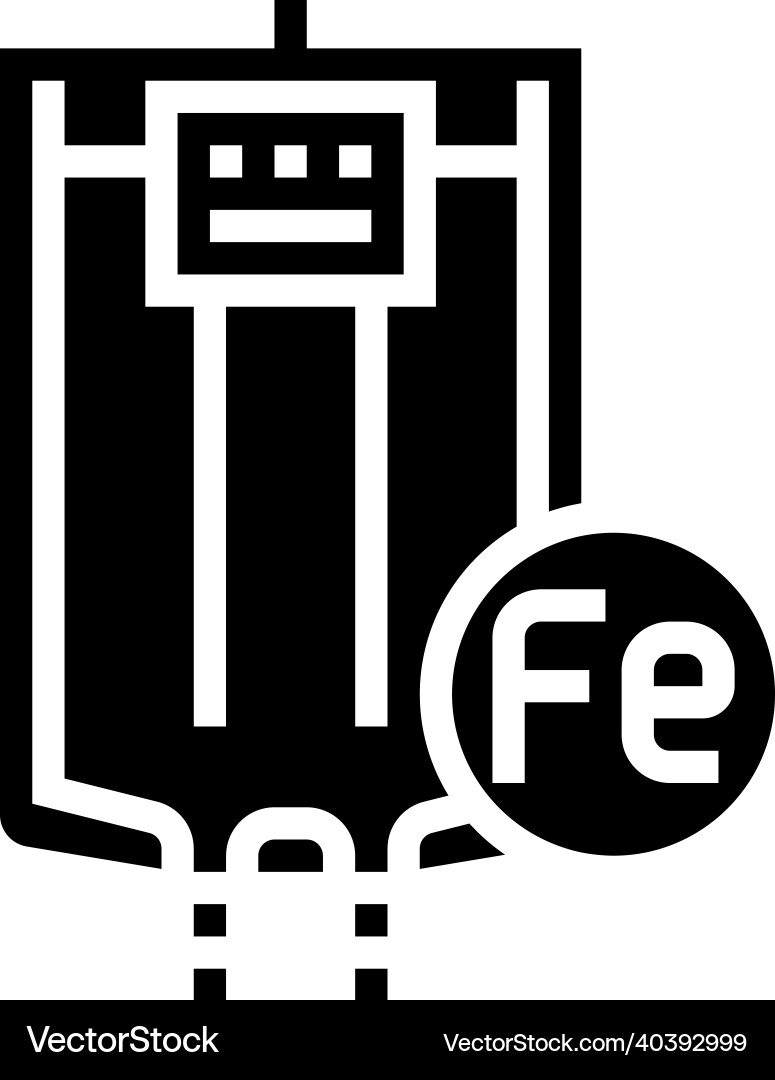 Eisen durch ein intravenöses Glyphensymbol gegeben Eisen durch ein intravenöses Glyphensymbol gegeben vektorbild