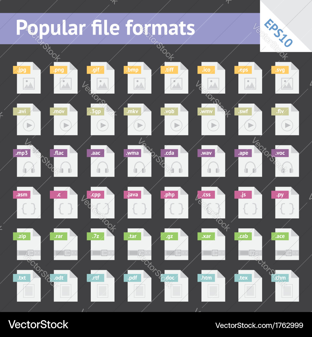 File Format Icons vector image