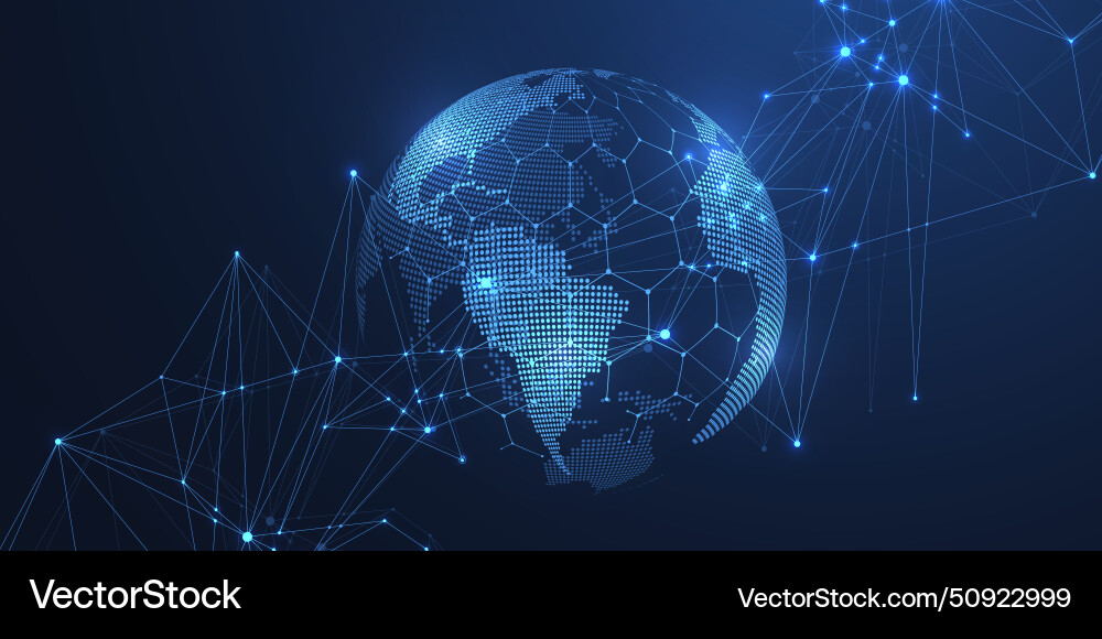 Global network connection concept big data Global network connection concept big data vector image
