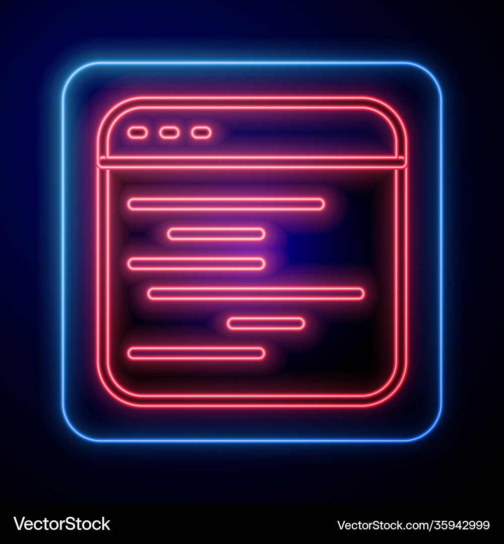 Glowing neon software web developer programming Glowing neon software web developer programming vector image