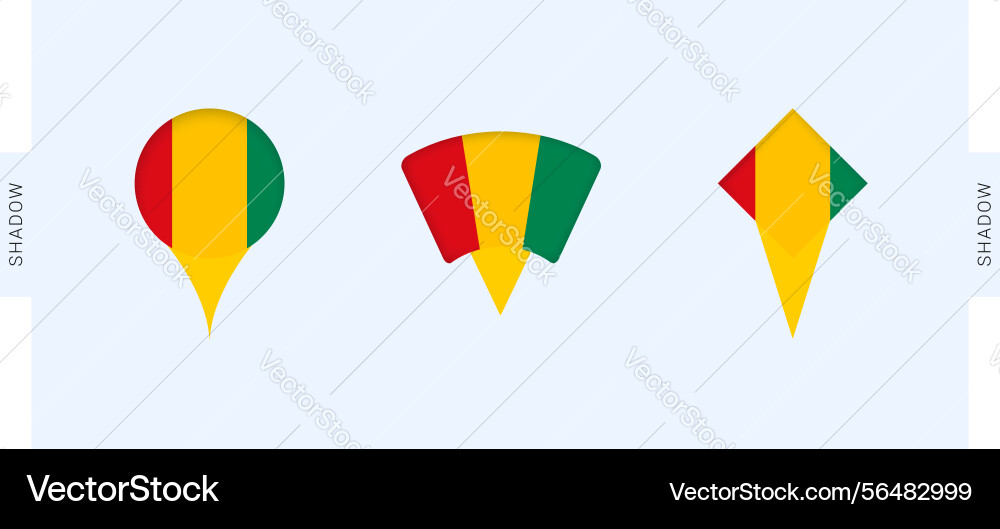 Guinea map markers set perfect for projects Vector Image