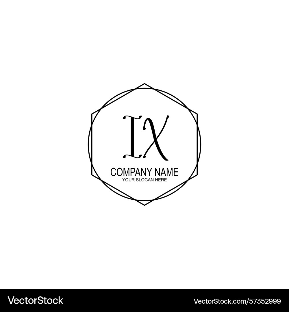 Minimalist handwritten ix initial logos with soft Vector Image