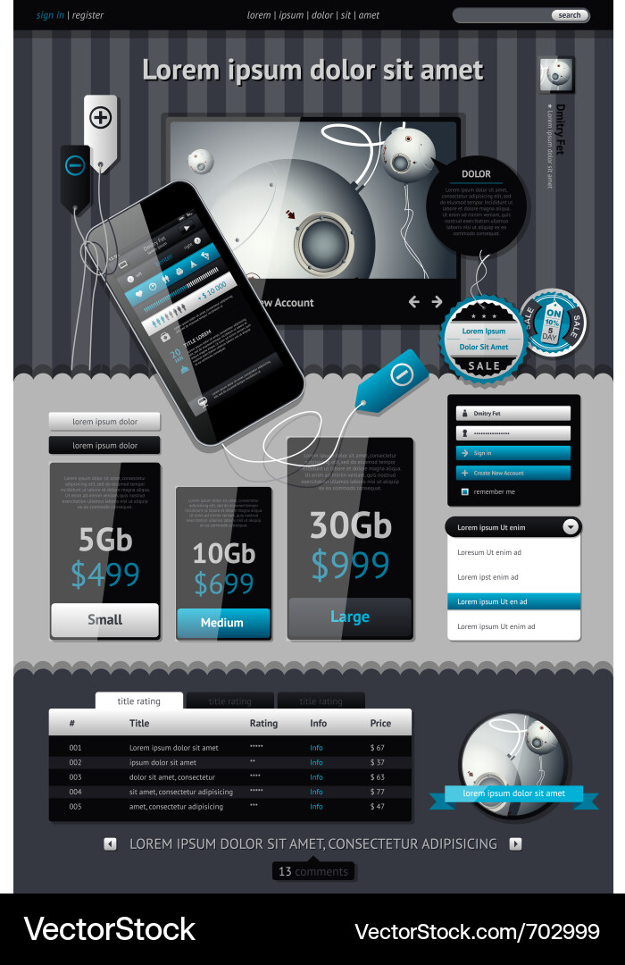Modern Button and Menu Collection vector image