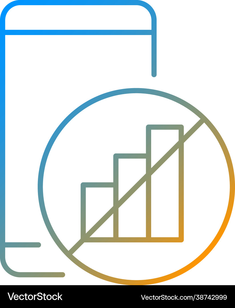 No signal gradient linear icon No signal gradient linear icon vector image