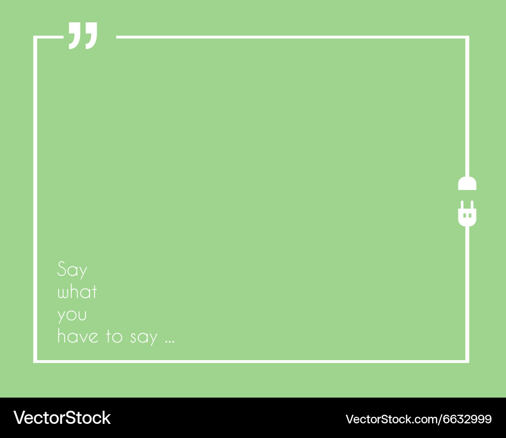 Quotation mark frame with flat style and space vector image