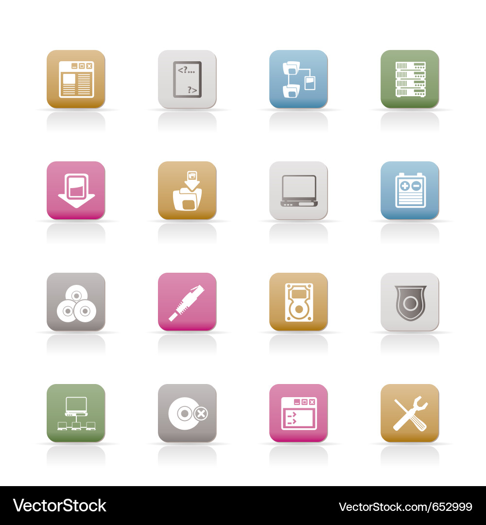 Server side computer icons vector image