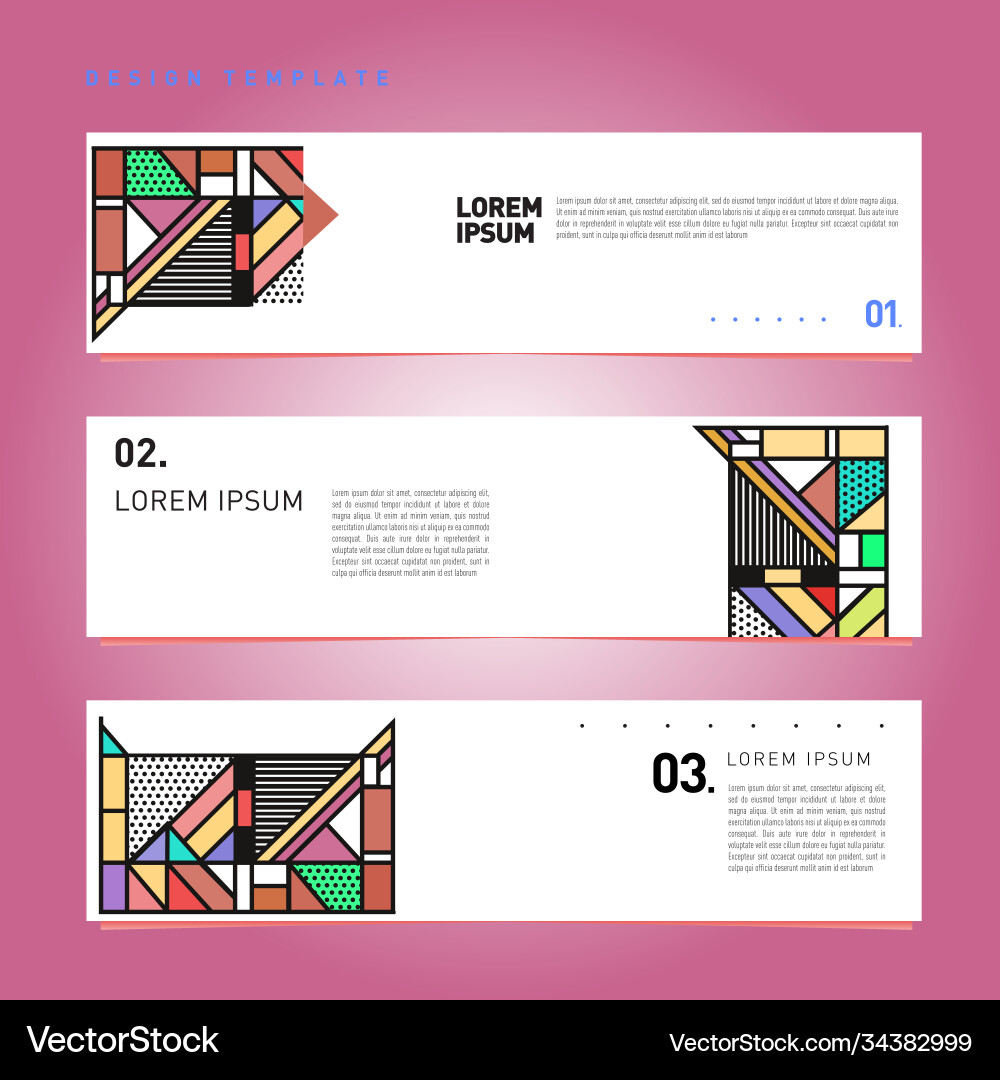 Set abstract banner web design template retro Set abstract banner web design template retro Vector Image
