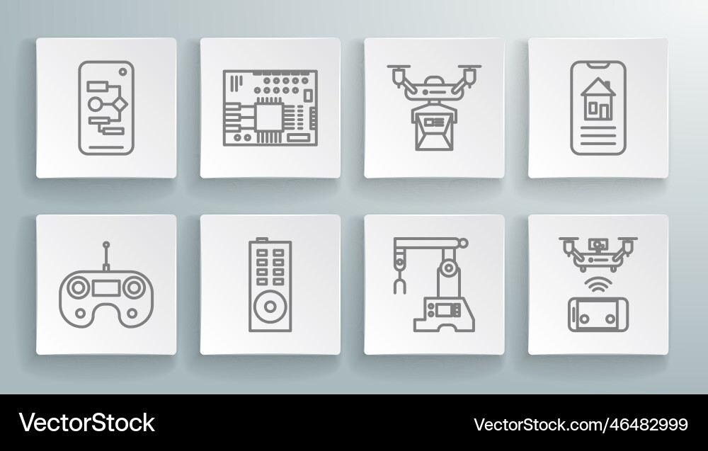 Set line remote control printed circuit board pcb Set line remote control printed circuit board pcb vector image