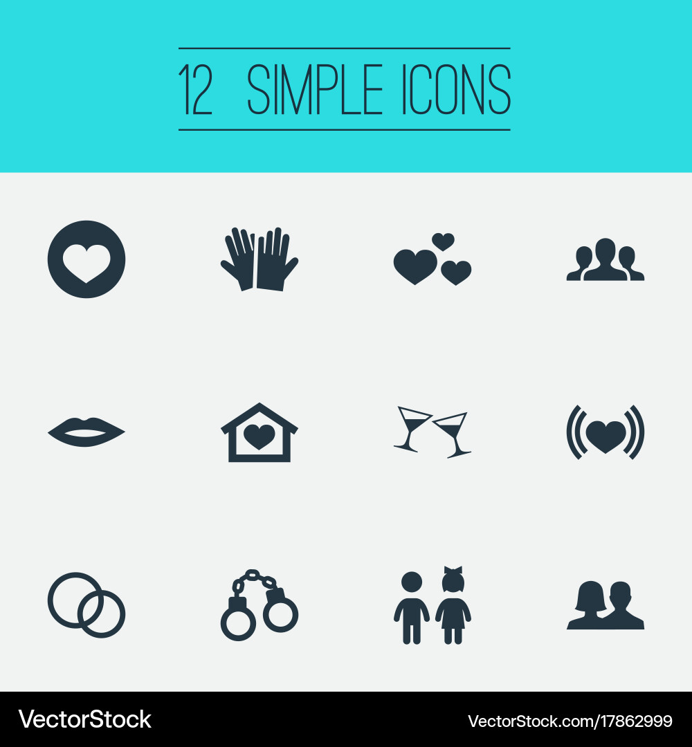 Set of simple icons element vector image
