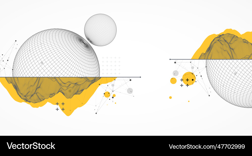 Sphere theme with connected lines in technology Sphere theme with connected lines in technology vector image