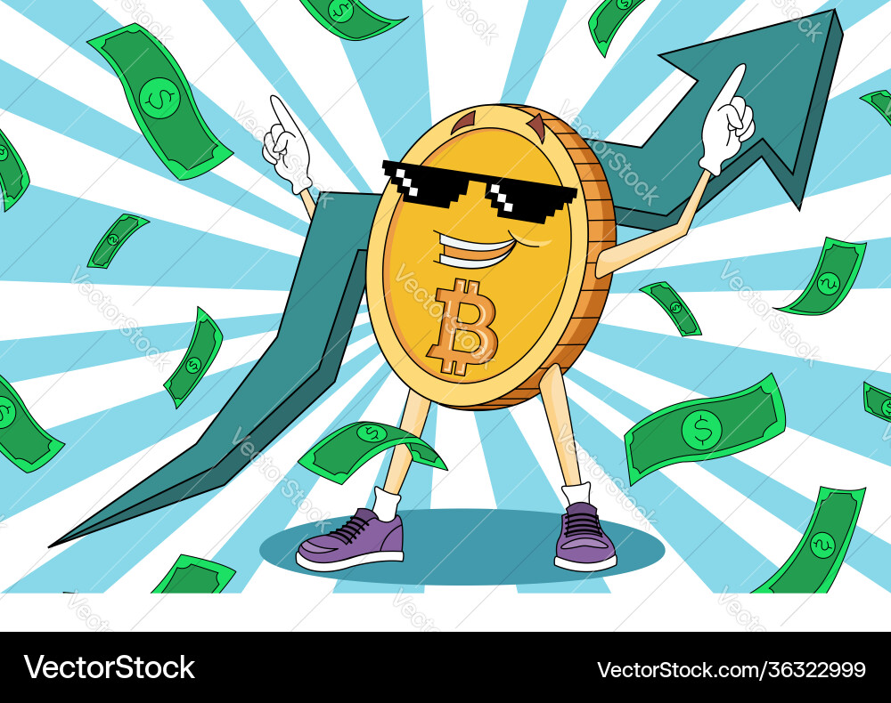 Thug life meme rising cartoon crypto bitcoin – Royalty-Free Vector |  VectorStock