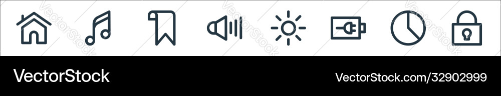 User interface line icons linear set quality User interface line icons linear set quality vector image