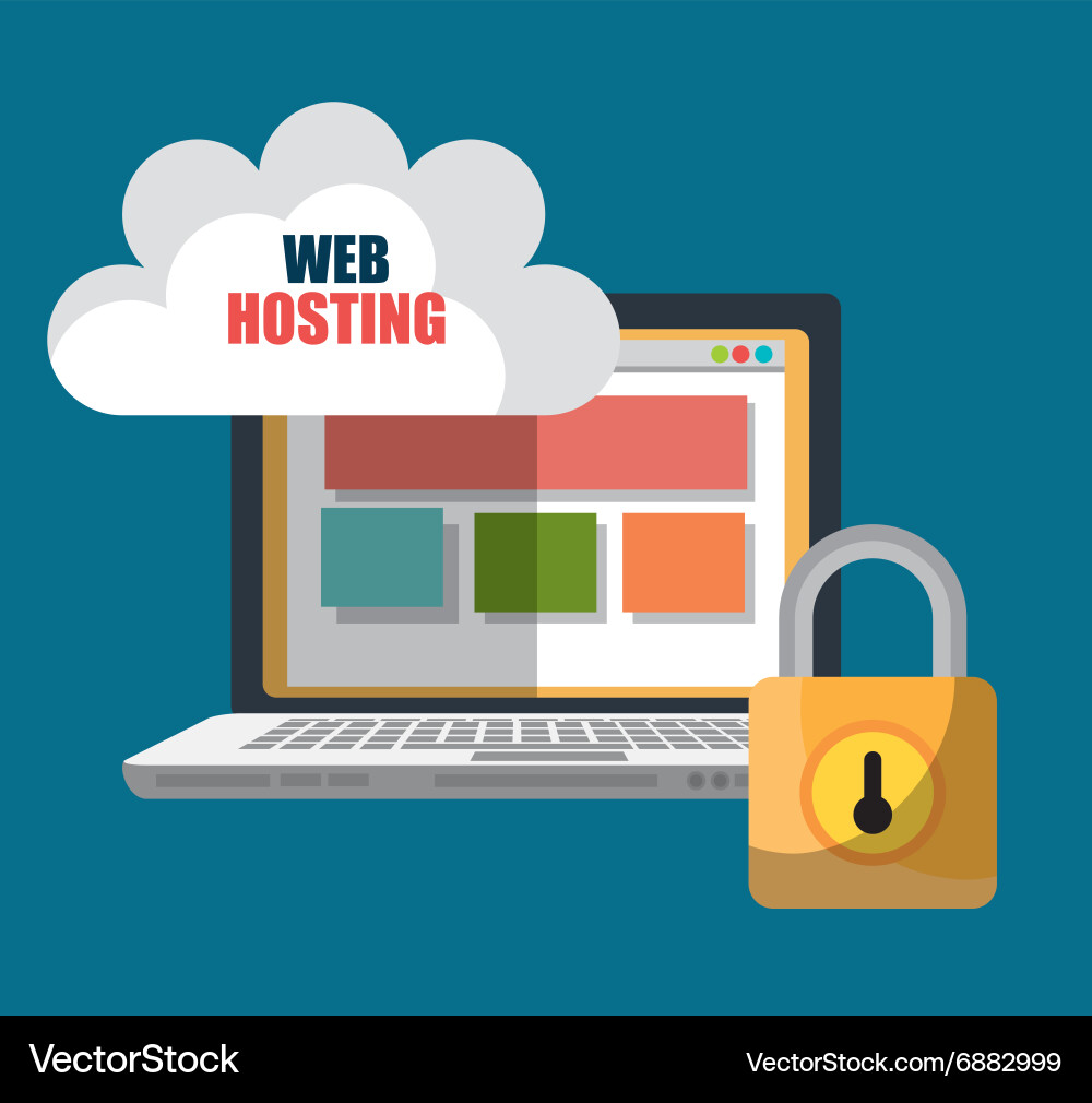 Web hosting and cloud computing vector image