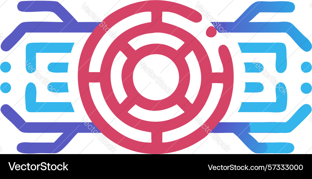 Abstract circuit board core icon design vector image