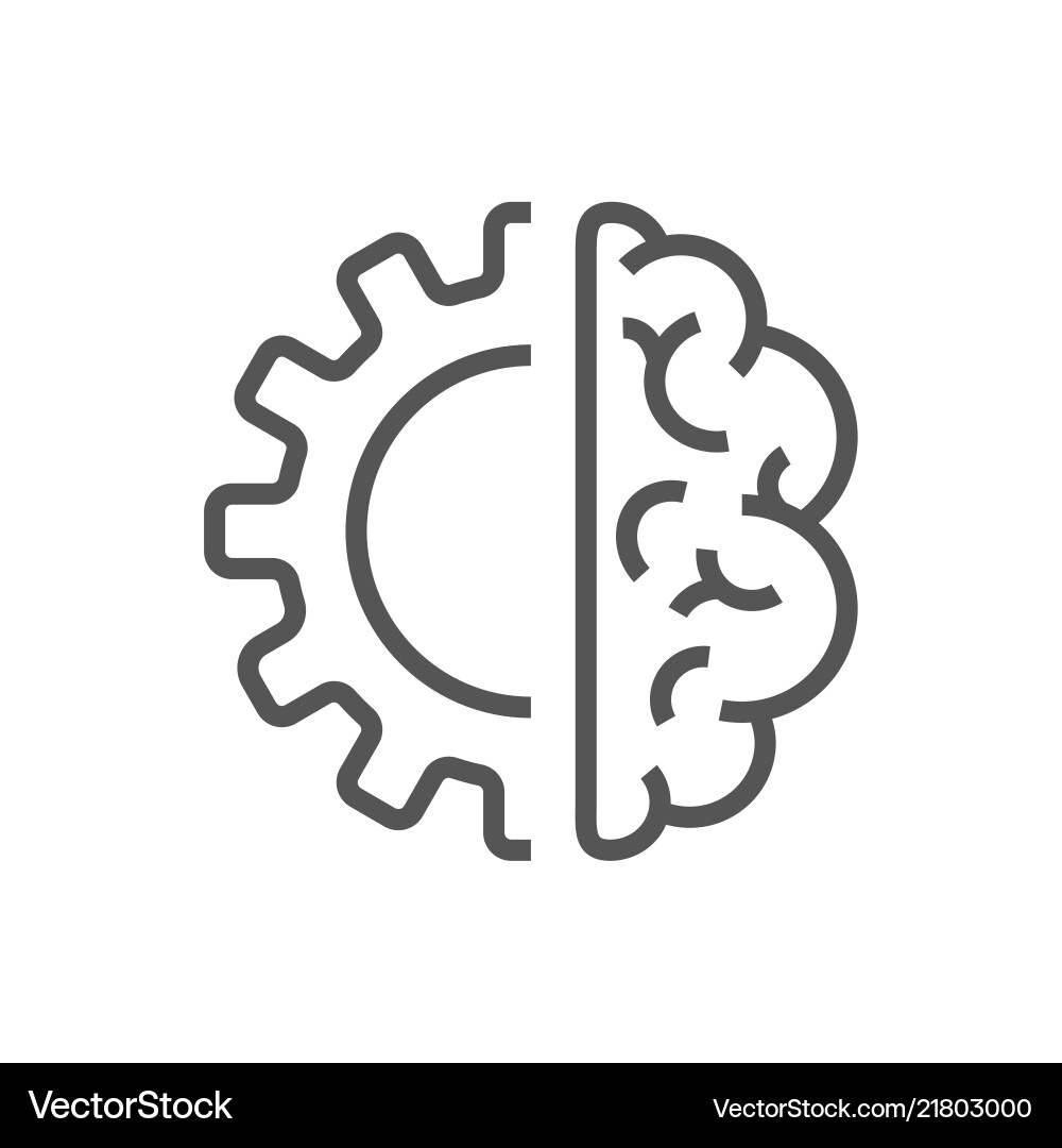 AI Brain Icon - Neural Network Vector Image