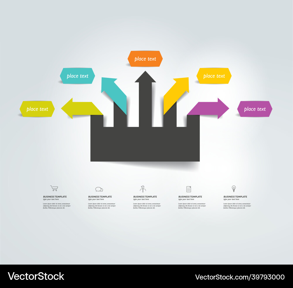 Arrow template flowchart diagram Arrow template flowchart diagram vector image